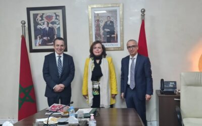 السيدة عواطف حيار تستقبل السيد نجيب عمر رئيس الجمعية المغربية لمساعدة الاشخاص ذوي التثلث الصبغي
