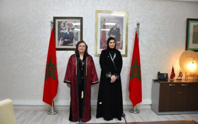 السيدة الوزيرة عواطف حيار تستقبل الأستاذة مريم بنت علي ناصر المسند وزيرة التنمية الاجتماعية والأسرة بدولة قطر